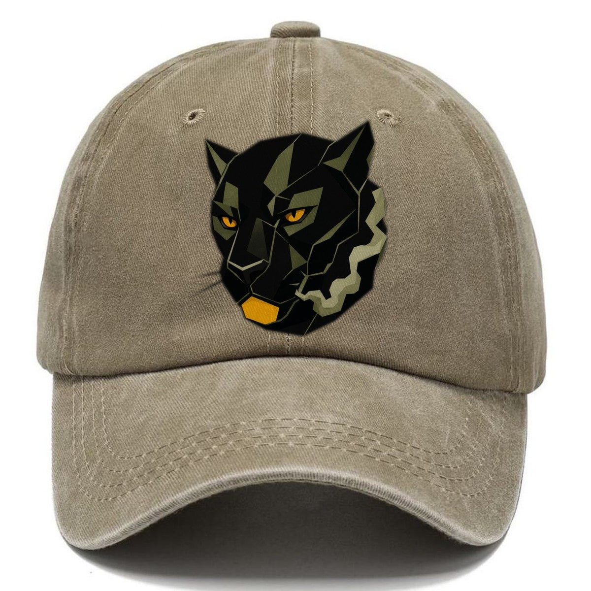 Panther Face Geometric Classic Cap – Warm Sand