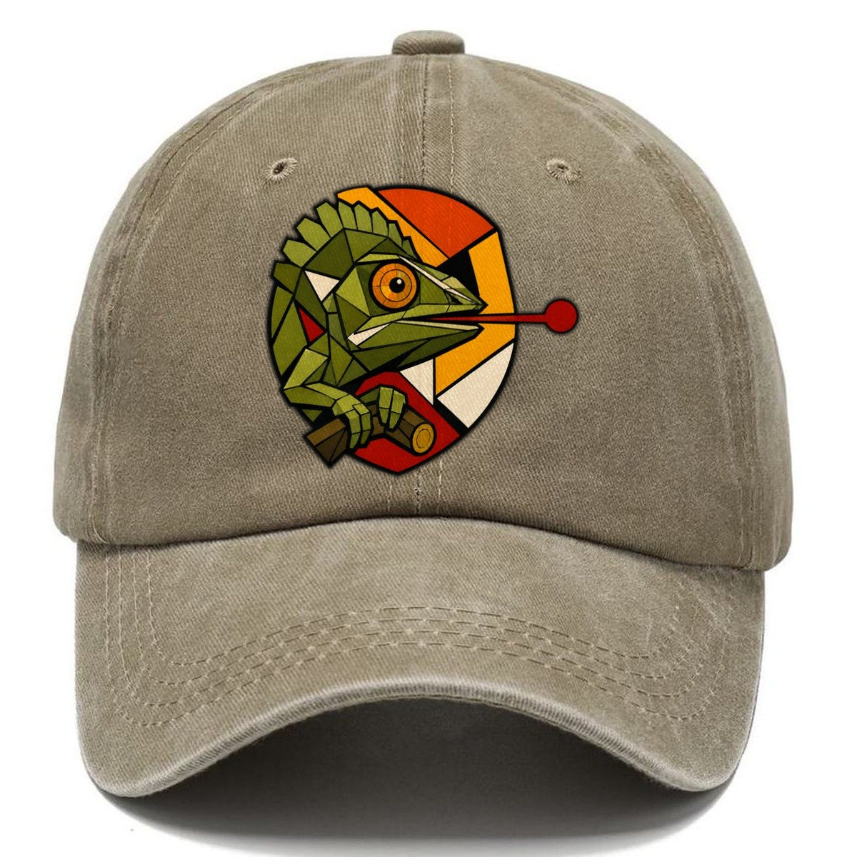 Chameleon Tongue Out Classic Cap – Warm Sand
