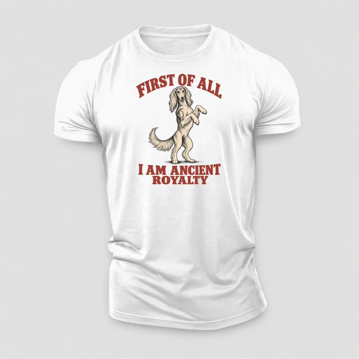 Saluki Dog Declarations Cotton T-Shirt – White
