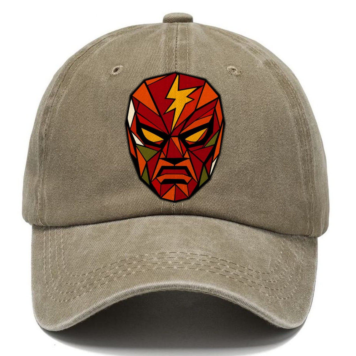 Masked Wrestler Portrait Classic Cap – Warm Sand