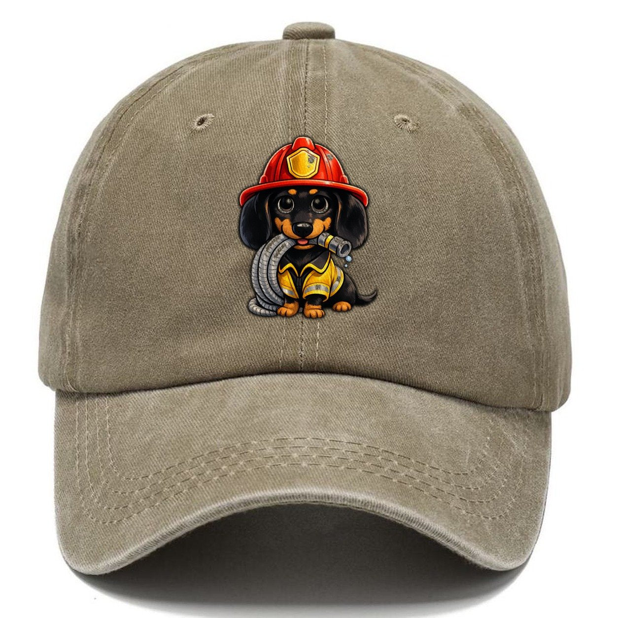 Dachshund Firefighter Classic Cap – Warm Sand