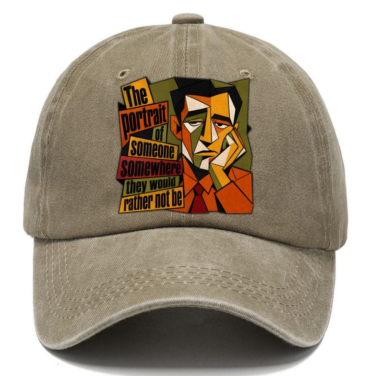Bored Office Man Portrait Classic Cap – Warm Sand