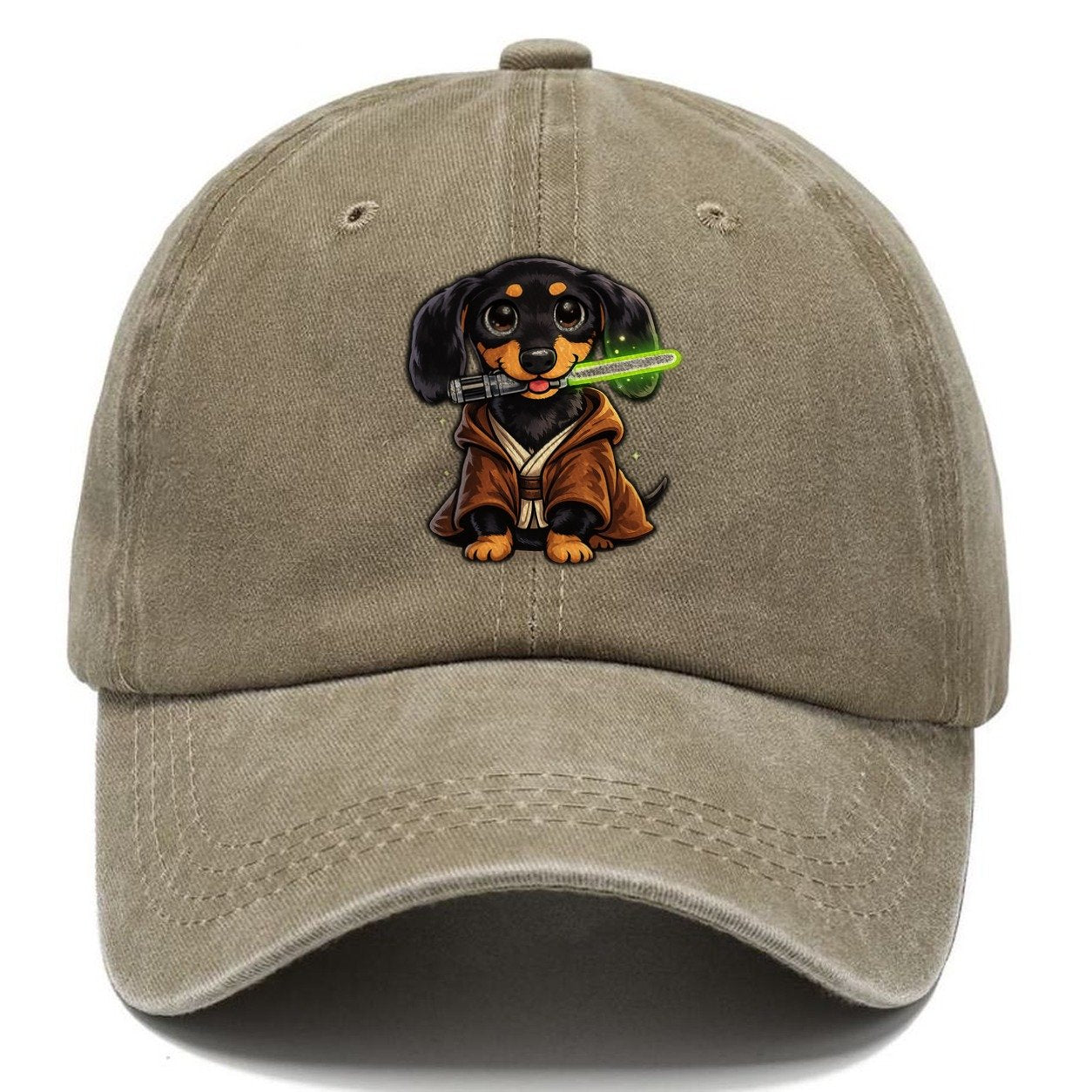 Jedi Dachshund Lightsaber Classic Cap – Warm Sand