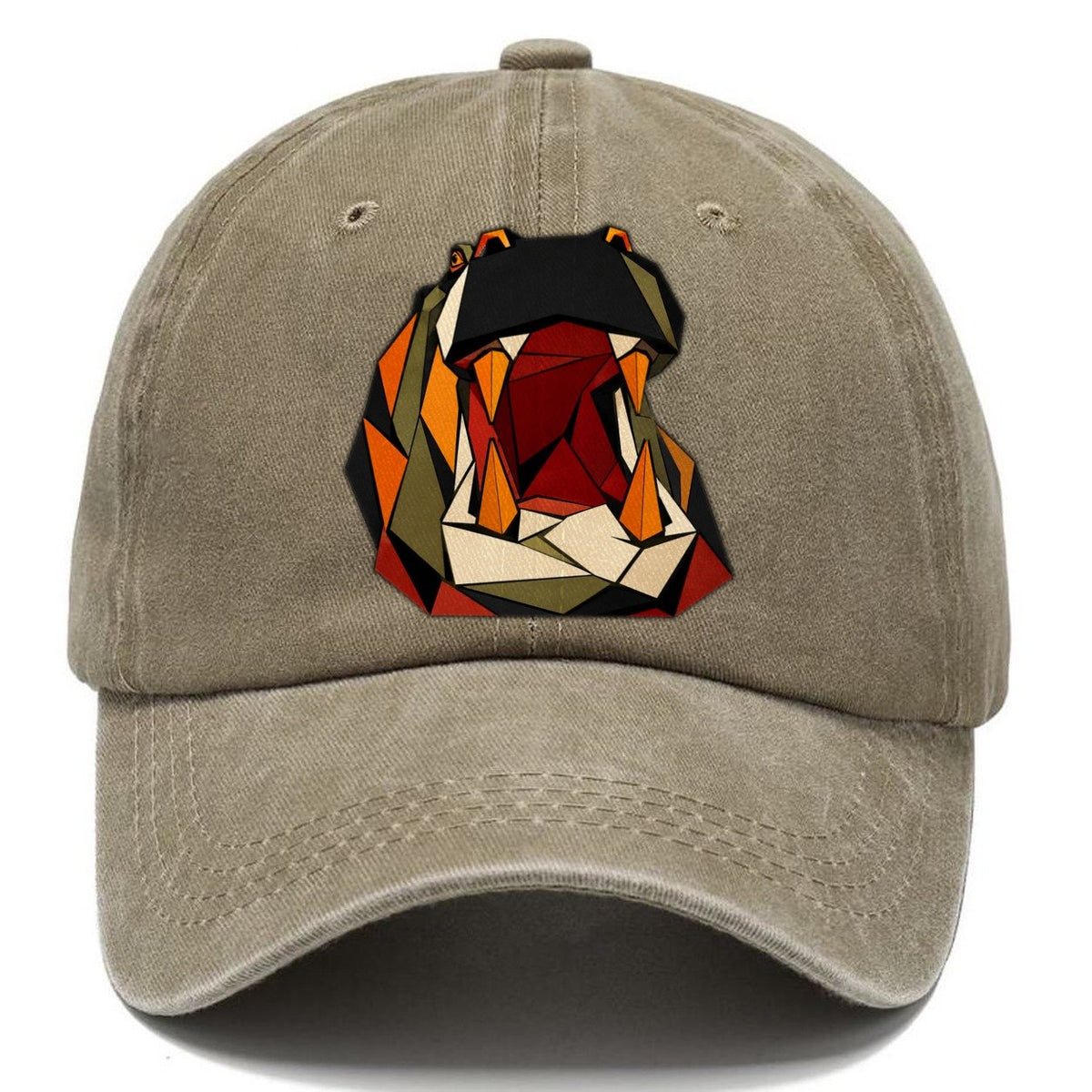 Hippo Yawning Classic Cap – Warm Sand