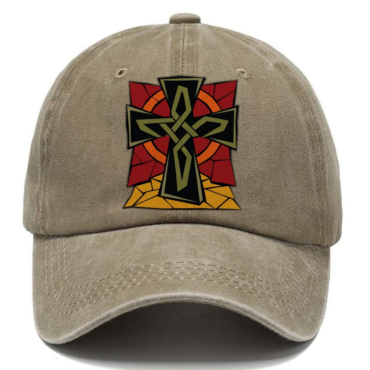 Celtic Cross Geometric Classic Cap – Warm Sand