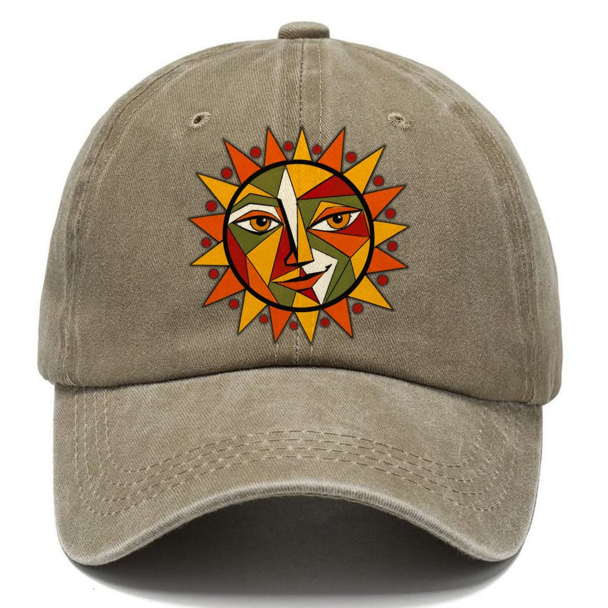 Geometric Sun Face Classic Cap – Warm Sand