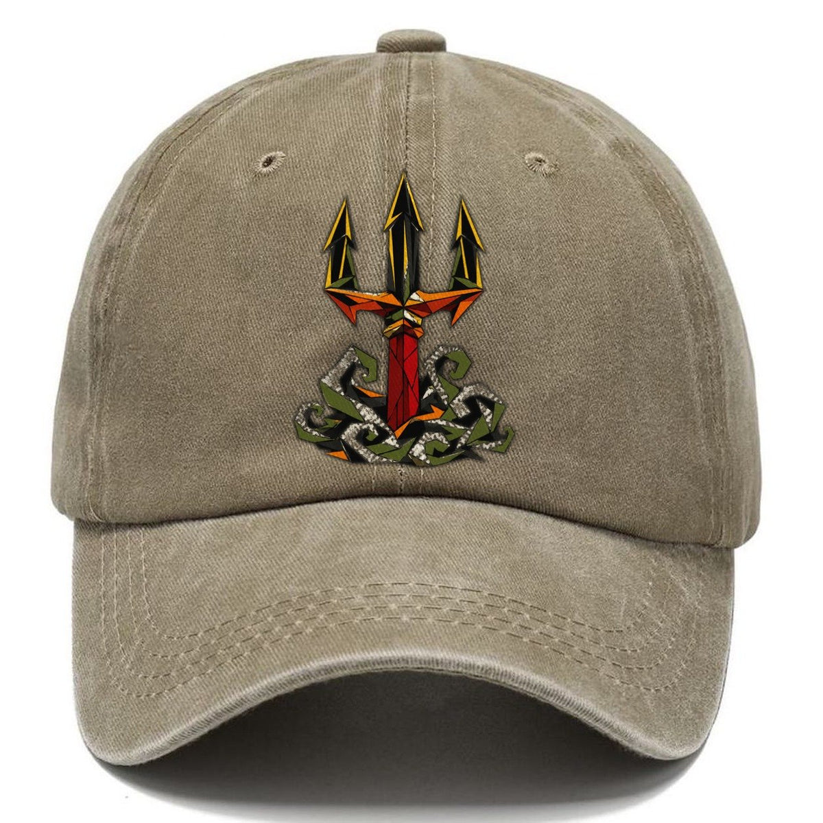 Neptune Raises His Trident Classic Cap – Warm Sand