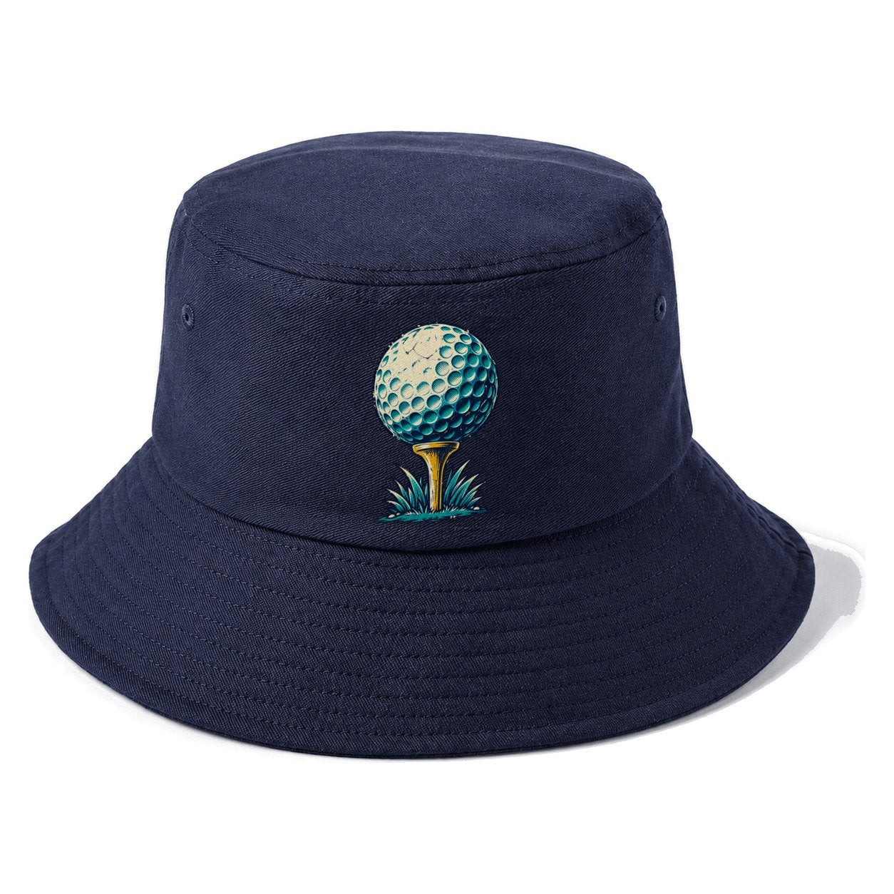 Tee And Ball Mark Golf Life Bucket Hat – Twilight Navy