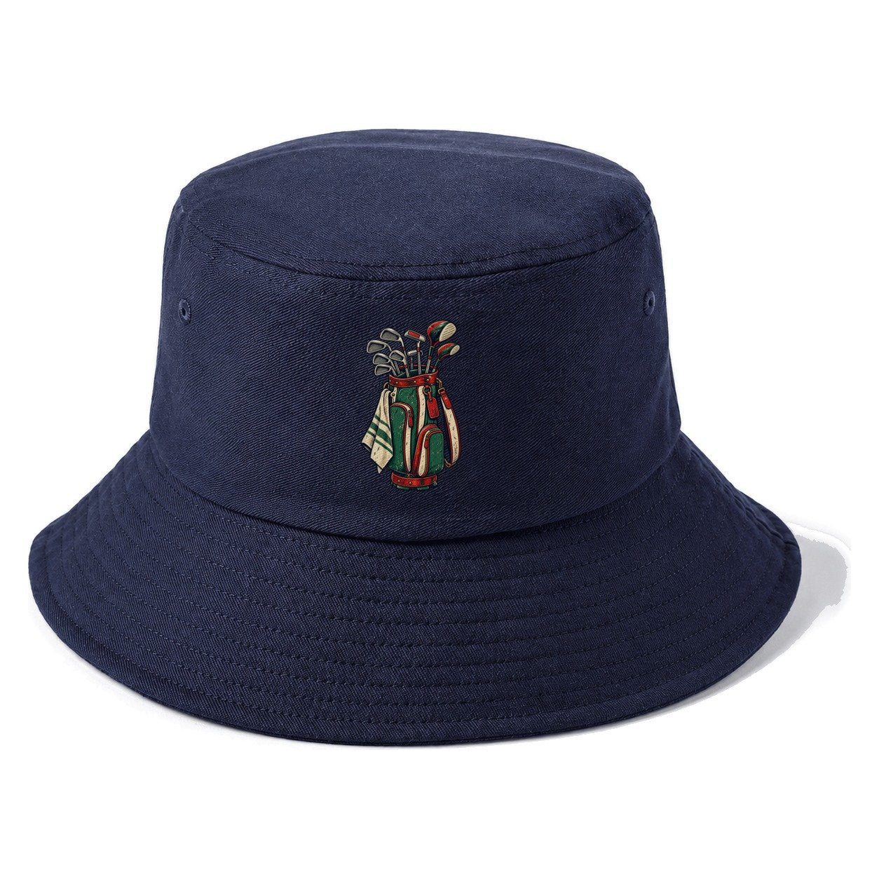 Bag And Clubs Stack Golf Life Bucket Hat – Twilight Navy