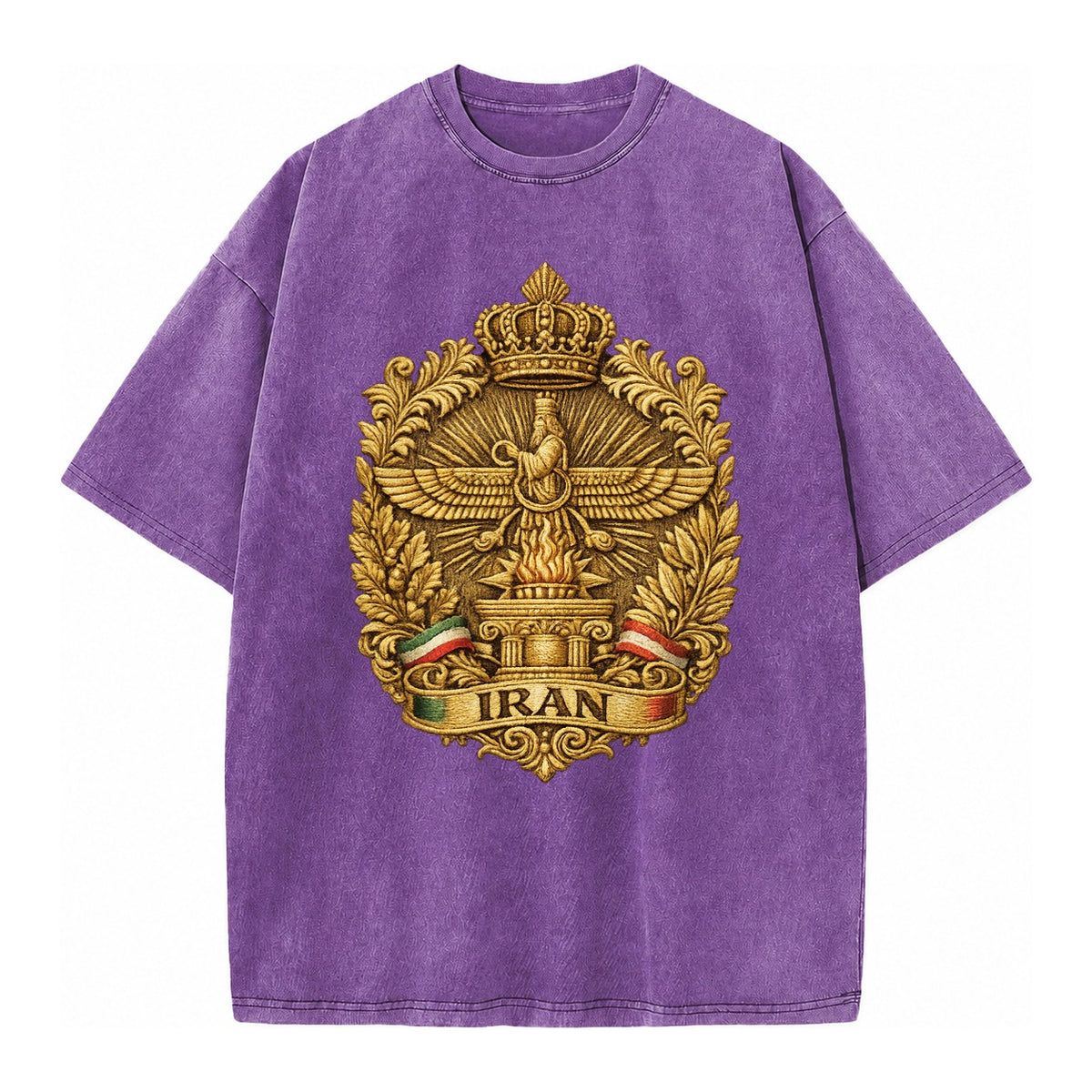 Iran Fire Temple Emblem - Vintage T-shirt – Purple