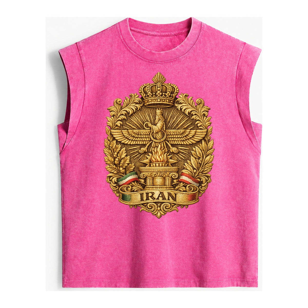 Iran Fire Temple Emblem - Vintage Washed Tank β Pink