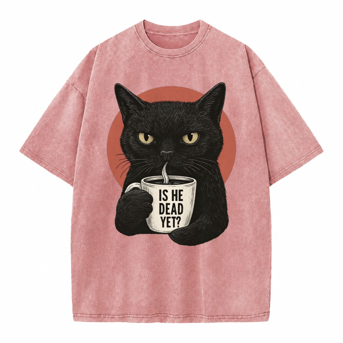 Is He Dead Yet Cat - Vintage T-Shirt – Pink
