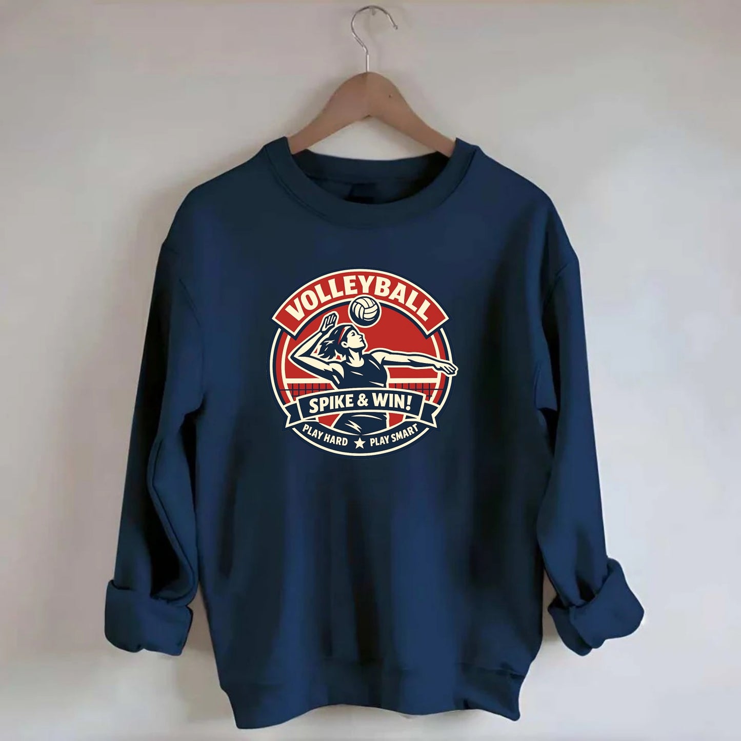 Dynamic Spike Emblem - Crewneck Sweatshirt - navy