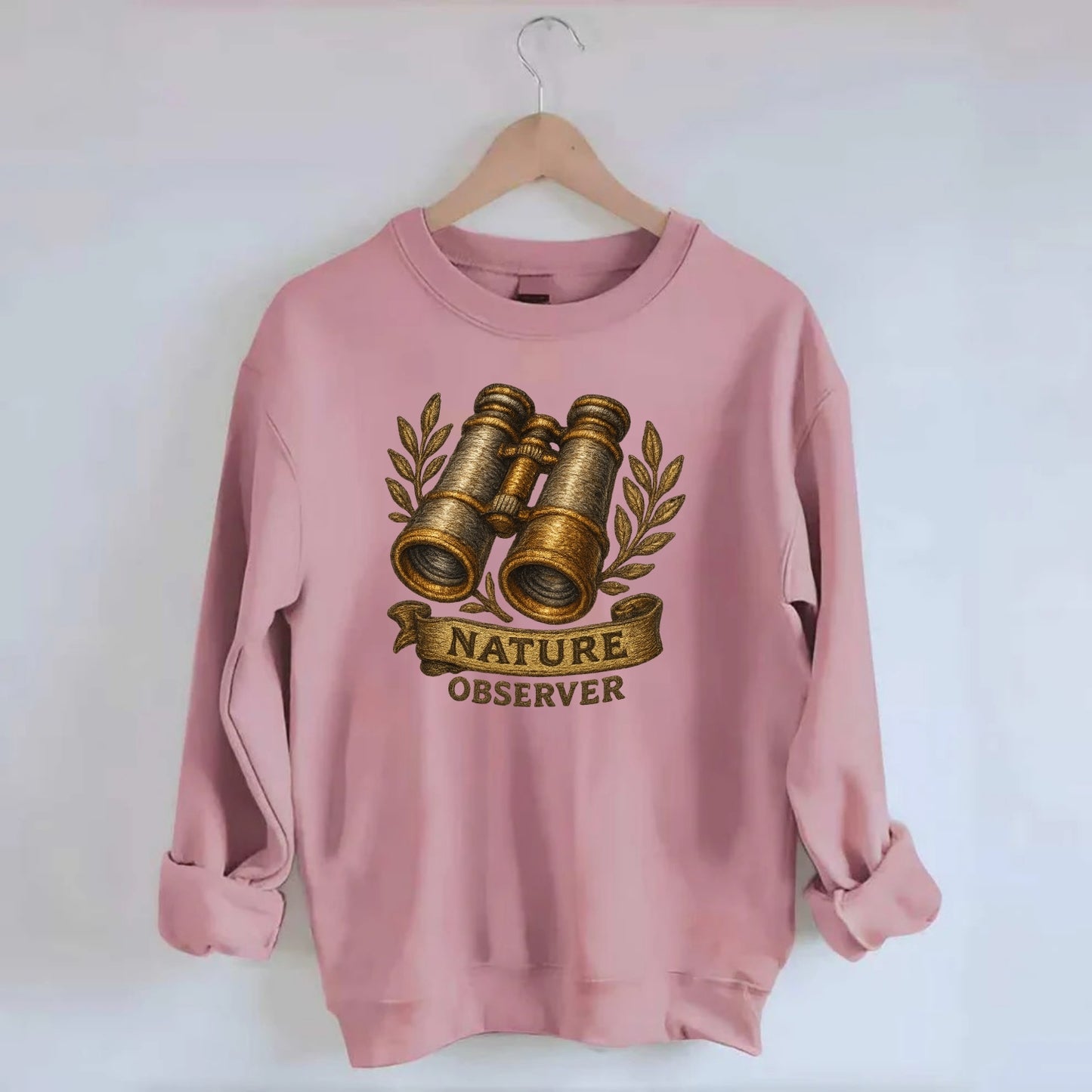 Binoculars for birdwatching - nature observer - Crewneck Sweatshirt - pink