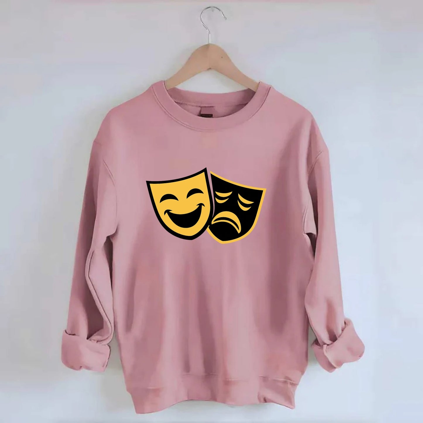 Golden Duality of Theater - Crewneck Sweatshirt - pink