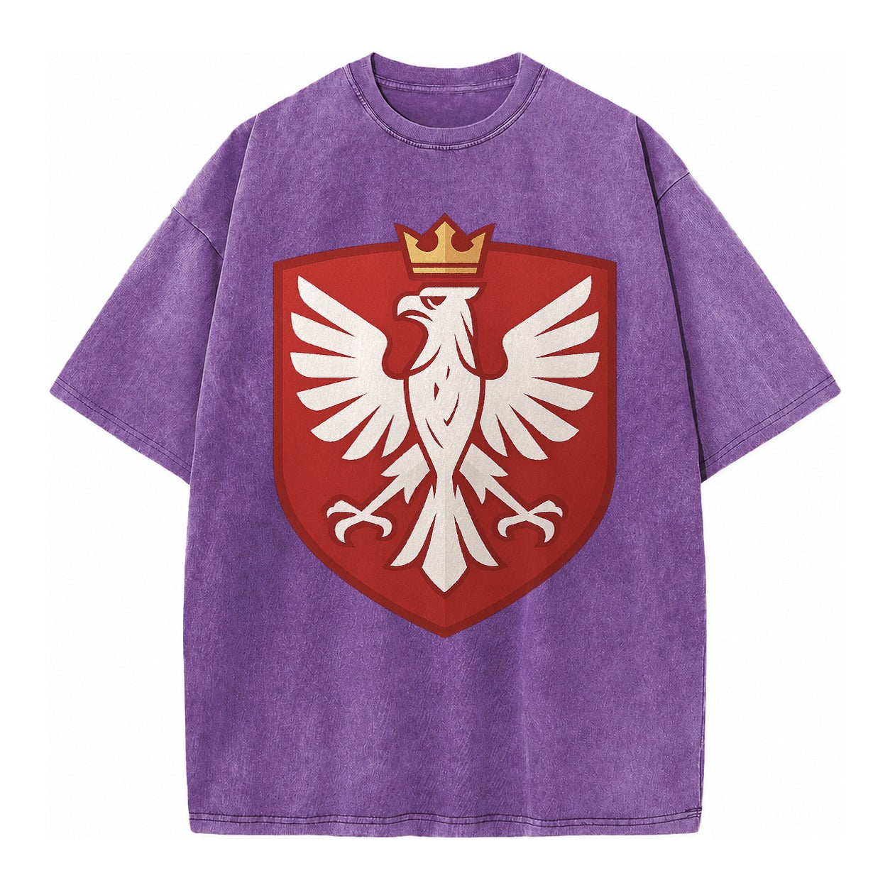 Poland White Eagle Vintage T-shirt – Purple