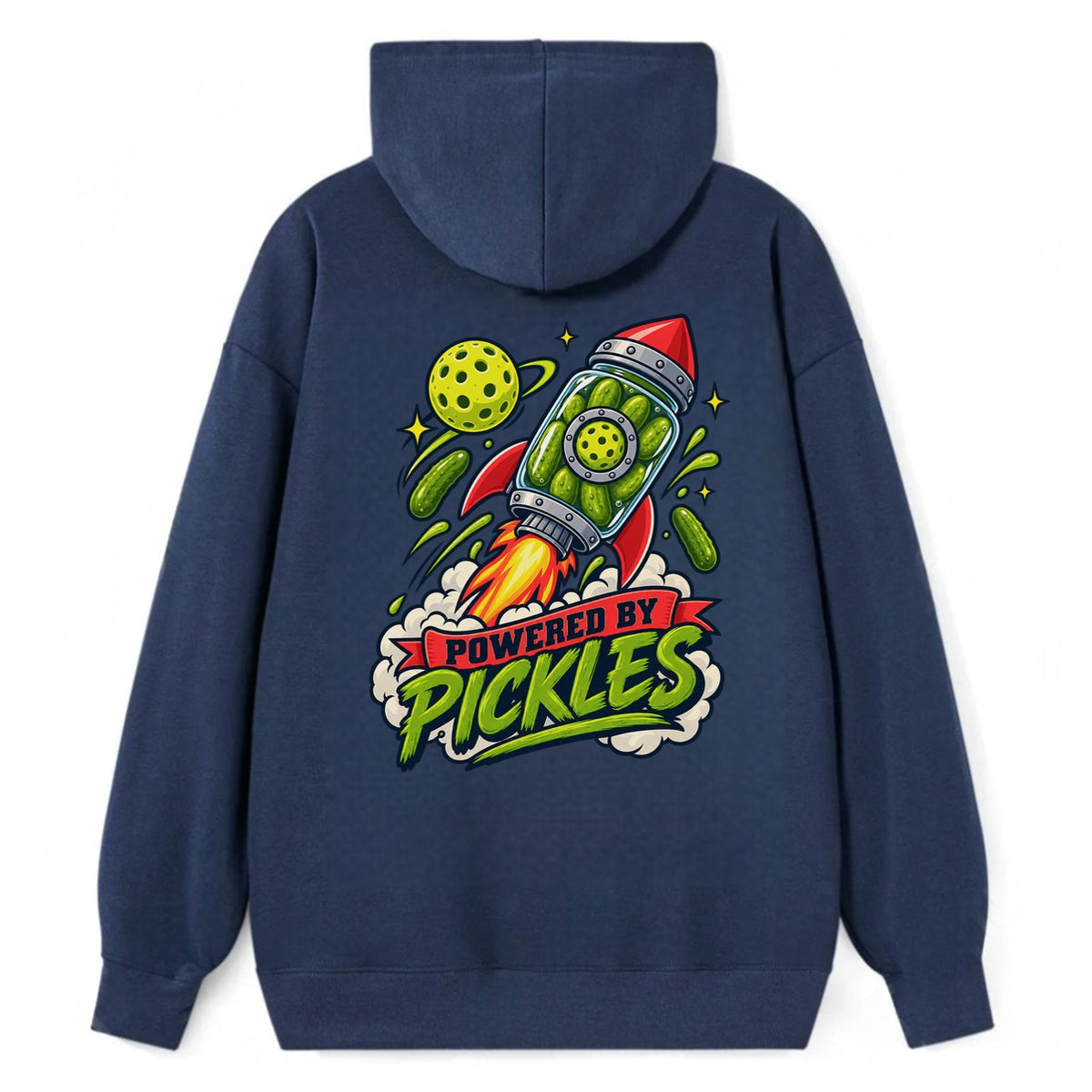 Powered By Pickles Pickleball Life Classic Pullover Hoodie – Navy