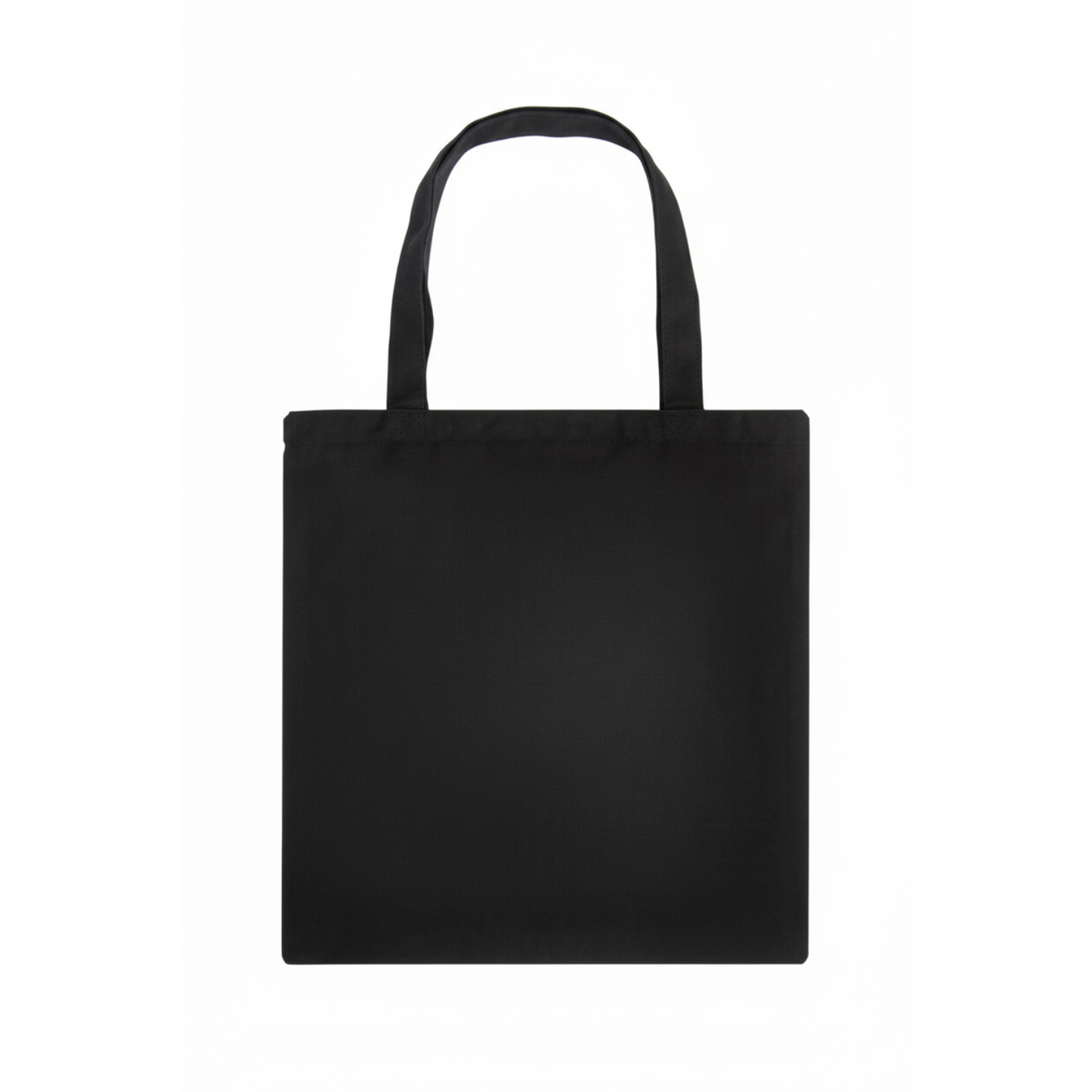Black tote bag on a white background