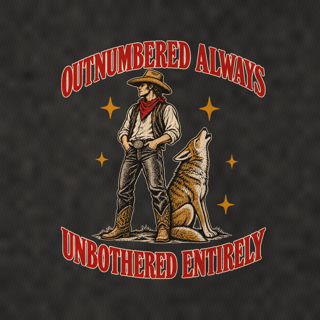 Unbothered Entirely Unhinged Affirmations Vintage T-shirt – black, print and cotton detail (AI mockup)