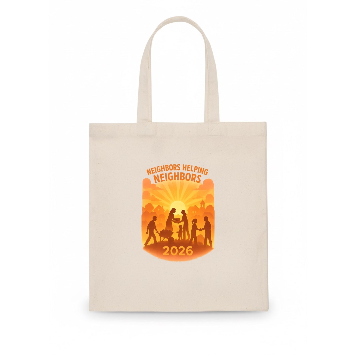 Local communities thriving with shared resources - "Neighbors Helping Neighbors" - - Tote Bag - white
