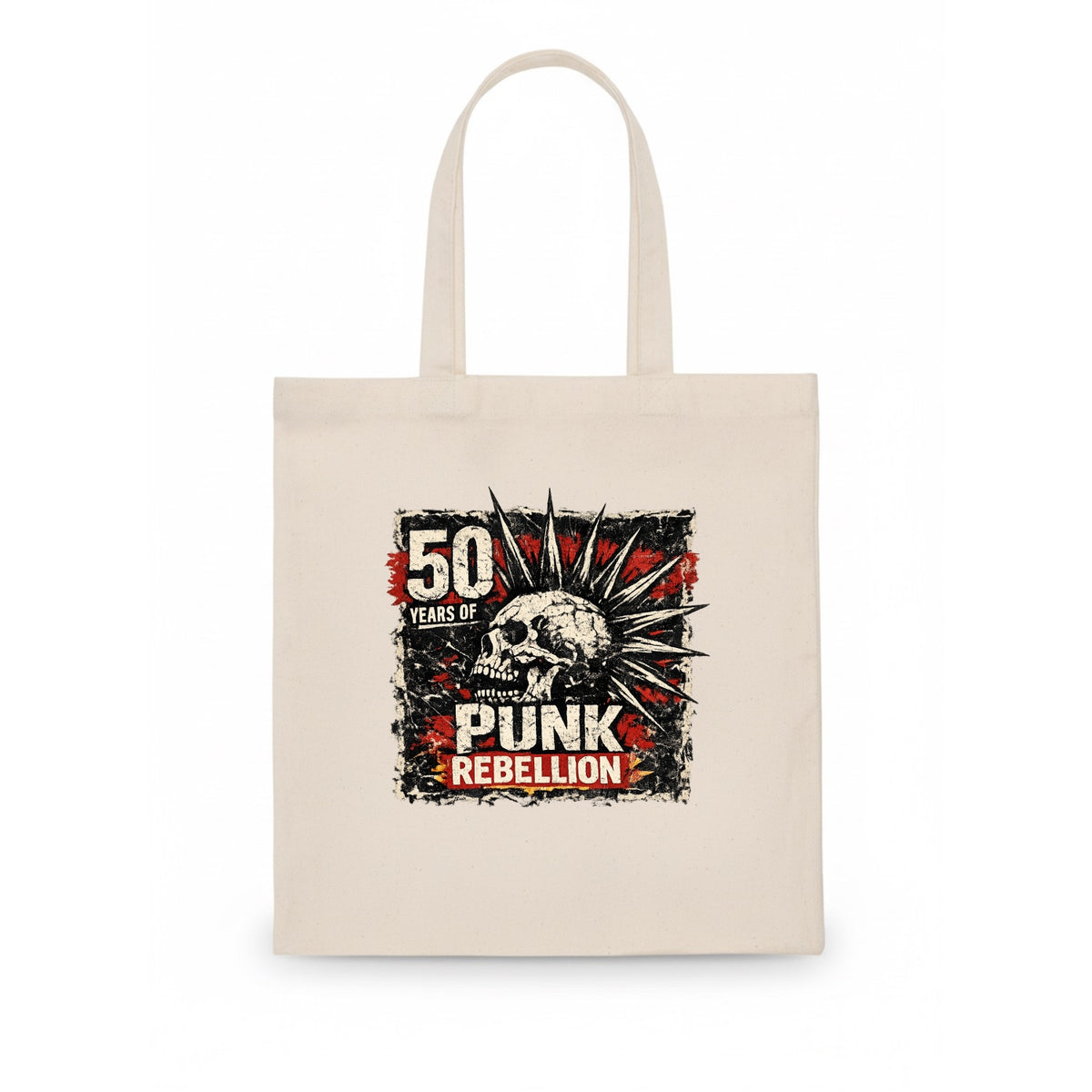 MOHAWK RISING | Spiked hair silhouette | Liberty spikes | Punk identity | Tribal - Tote Bag - white