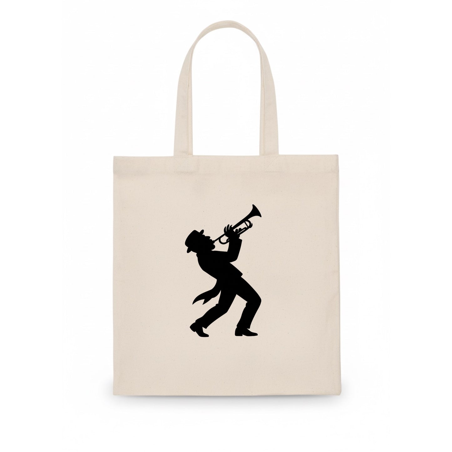 Trumpet player hitting high note - Tote Bag - white