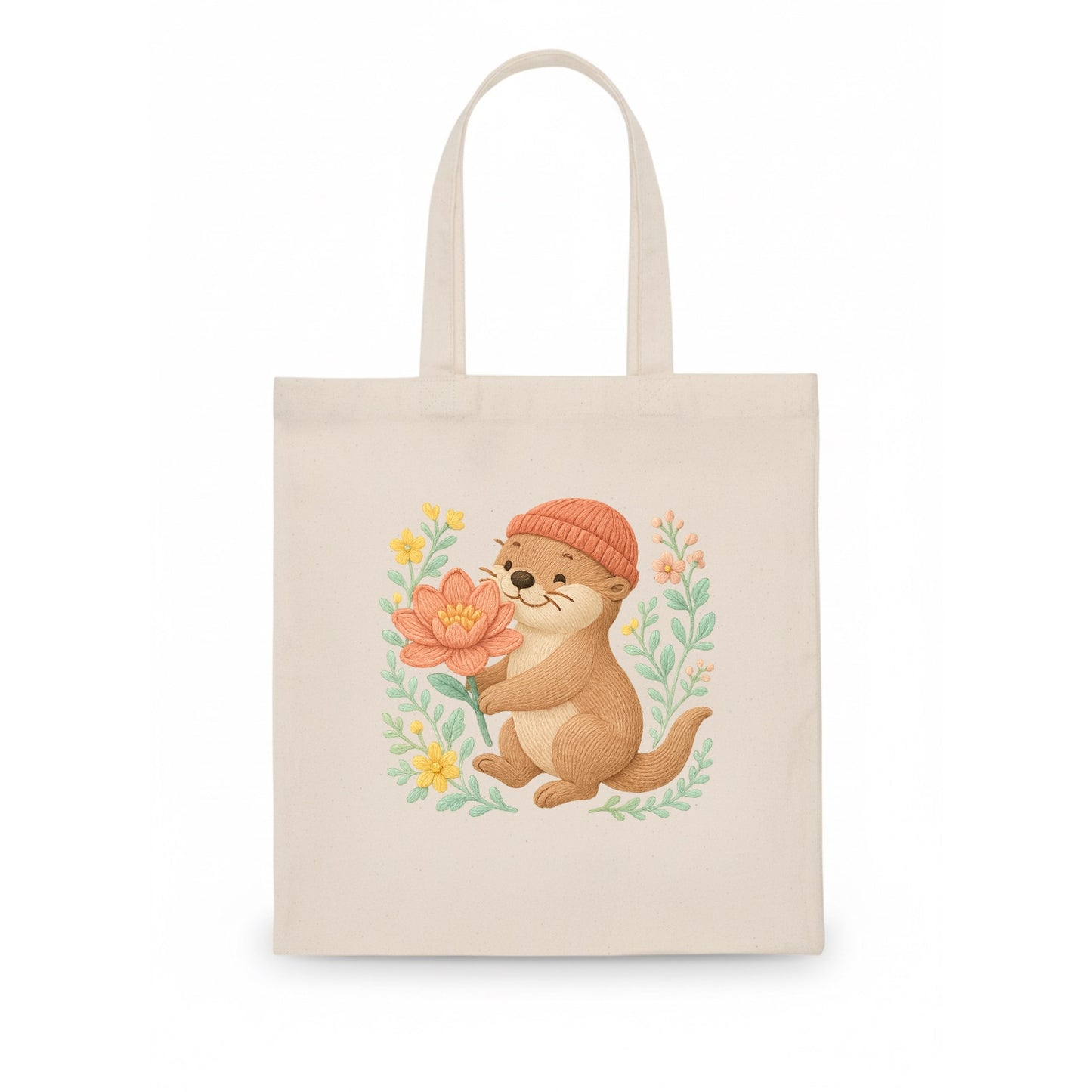 Peach Otter - Tote Bag - white