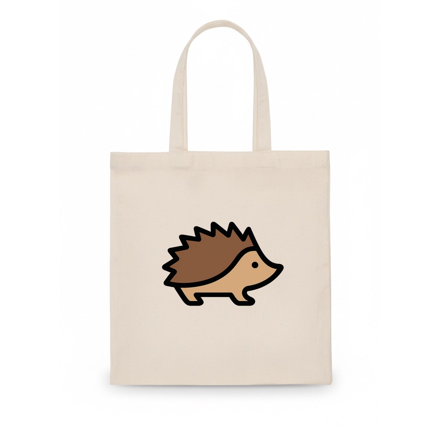 Hedgehog - Brown spiky back flat side profile - Tote Bag - white