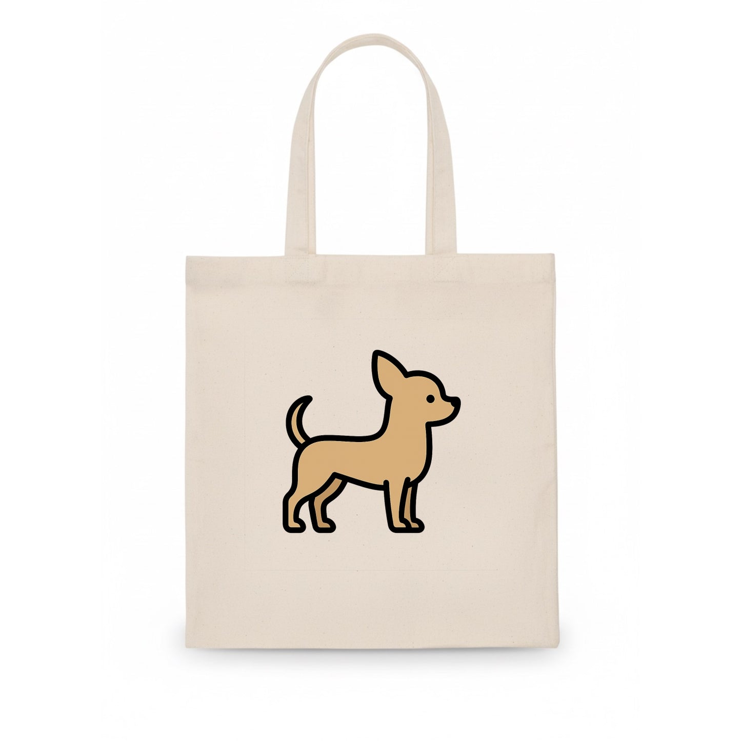 Chihuahua - Tan smooth coat flat side profile - Tote Bag - white