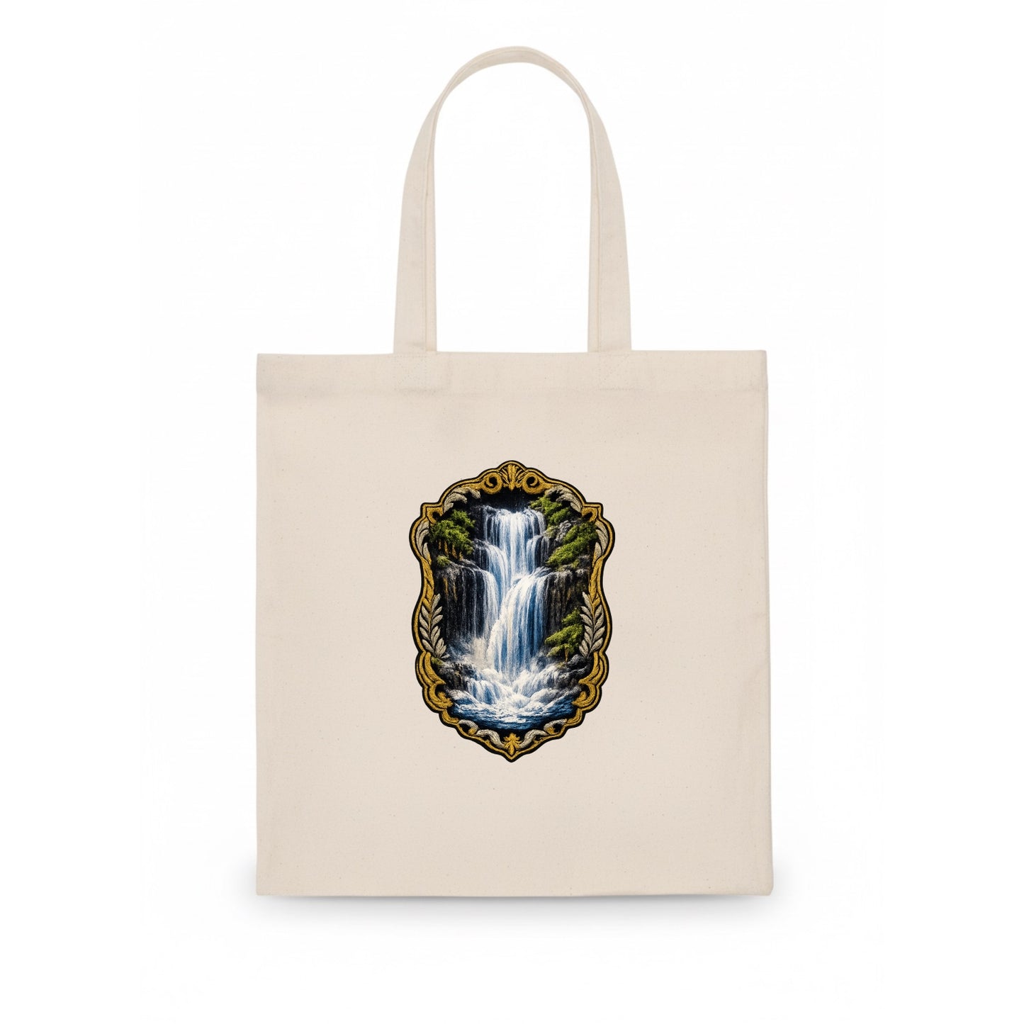 WATERFALL CASCADE - falling water with mist in blue and white , nature wonder - Tote Bag - white