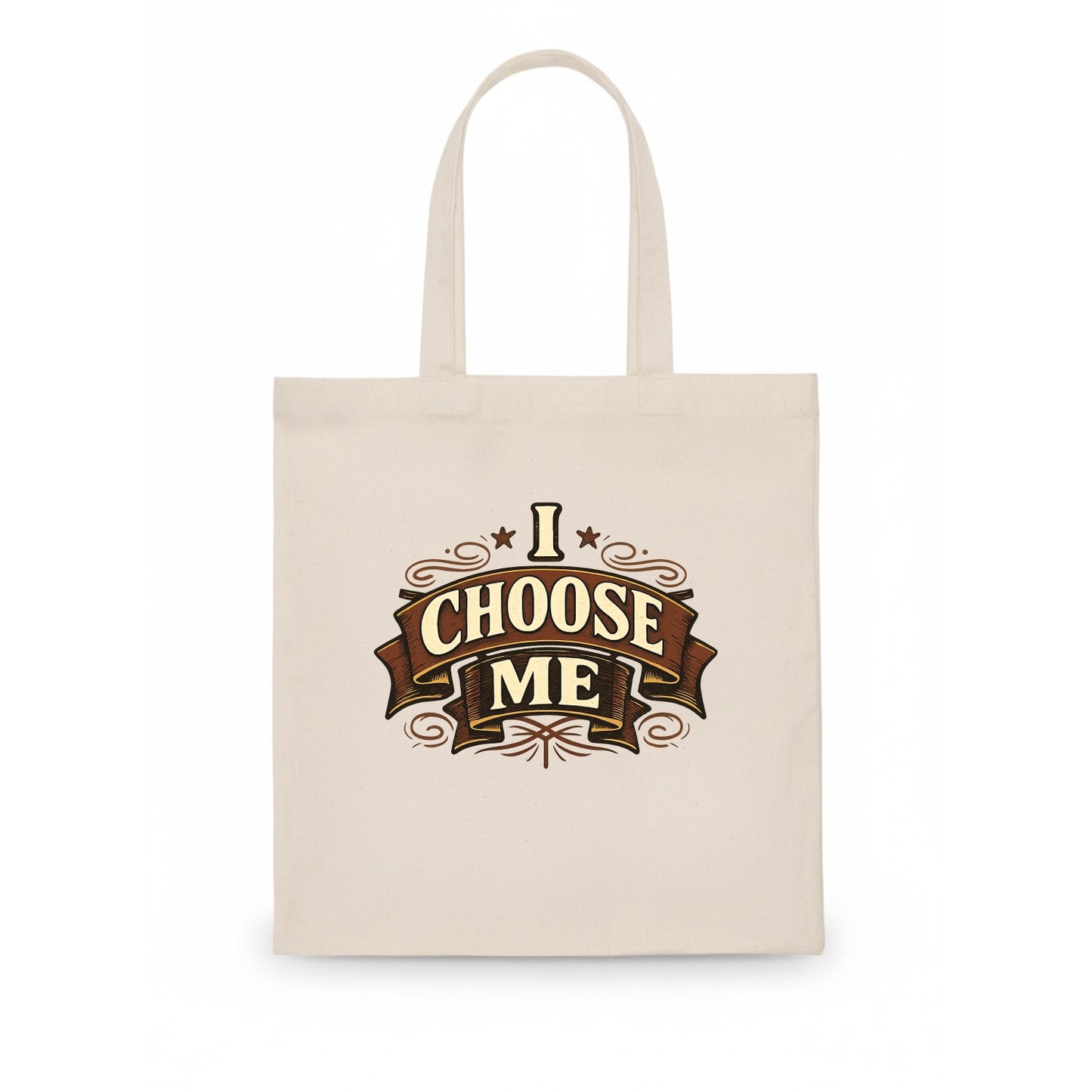 Bold typography design - "I CHOOSE ME" - self-priority, self-selection - Tote Bag - white