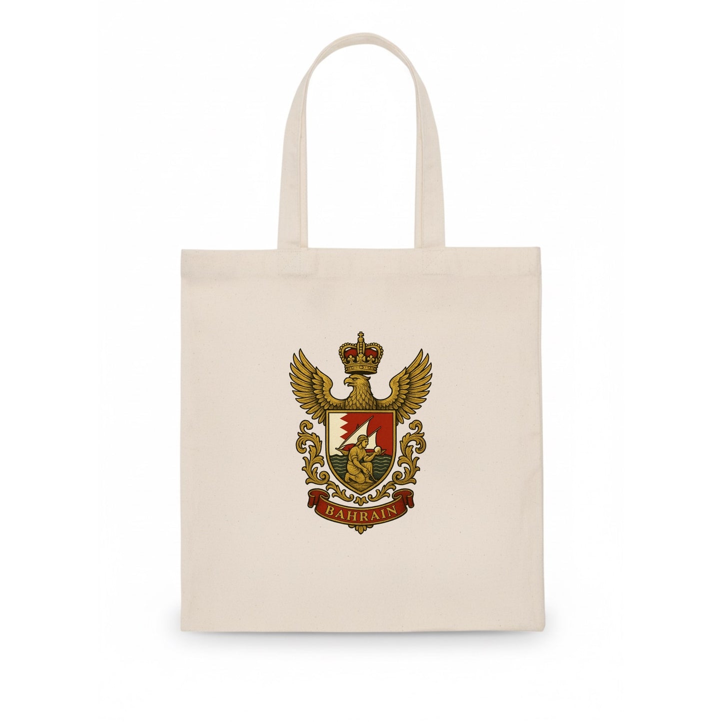 Bahrain Heritage Badge - Tote Bag - white