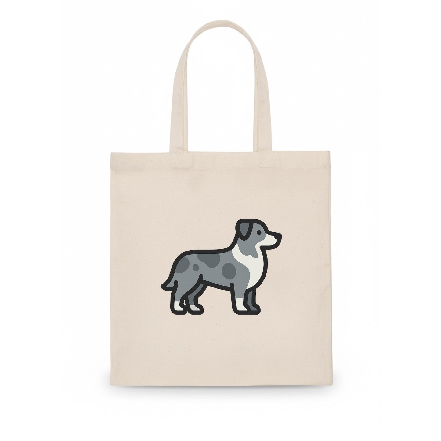 Australian Shepherd - Blue merle flat side profile - Tote Bag - white