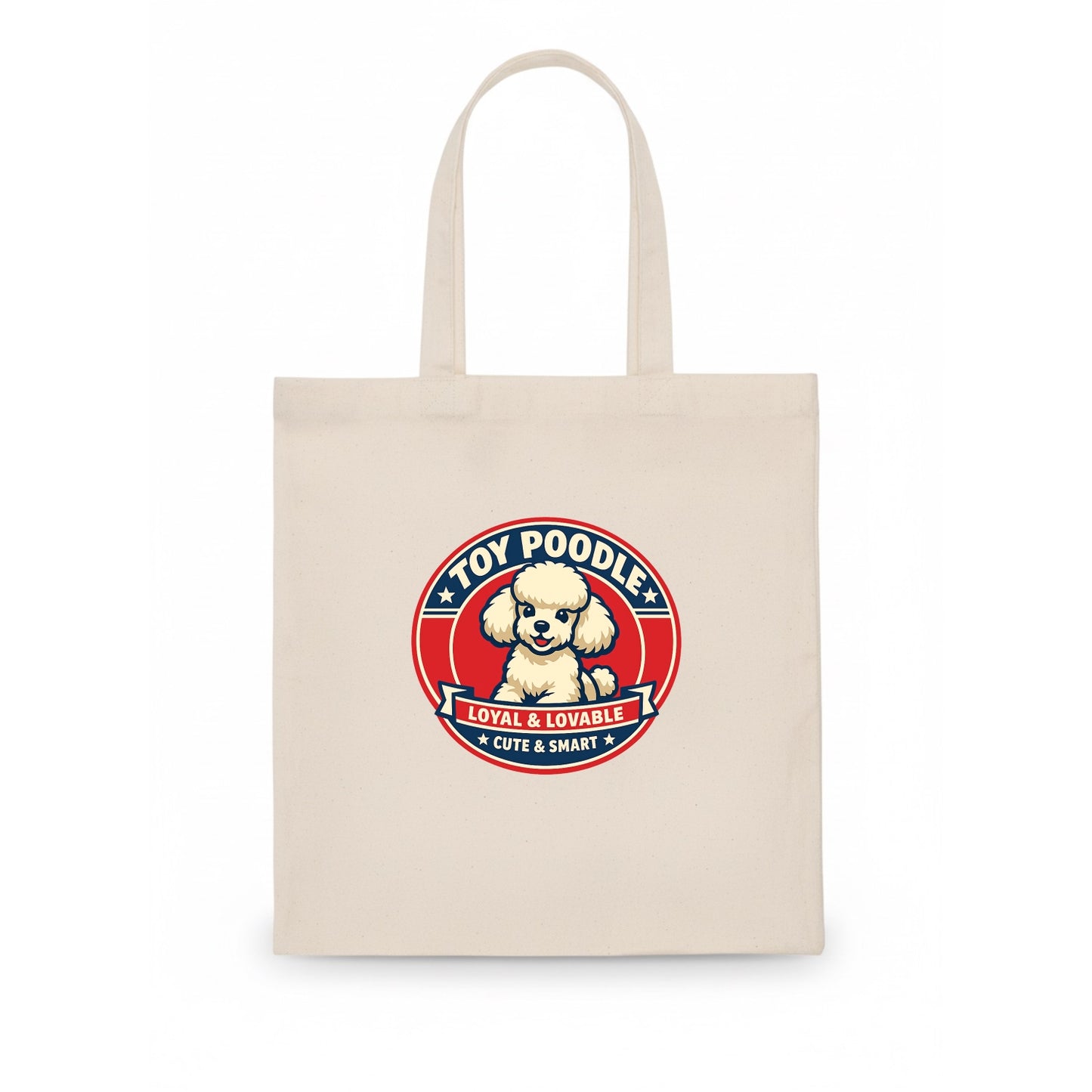 Elegant Poodle Emblem - Tote Bag - white