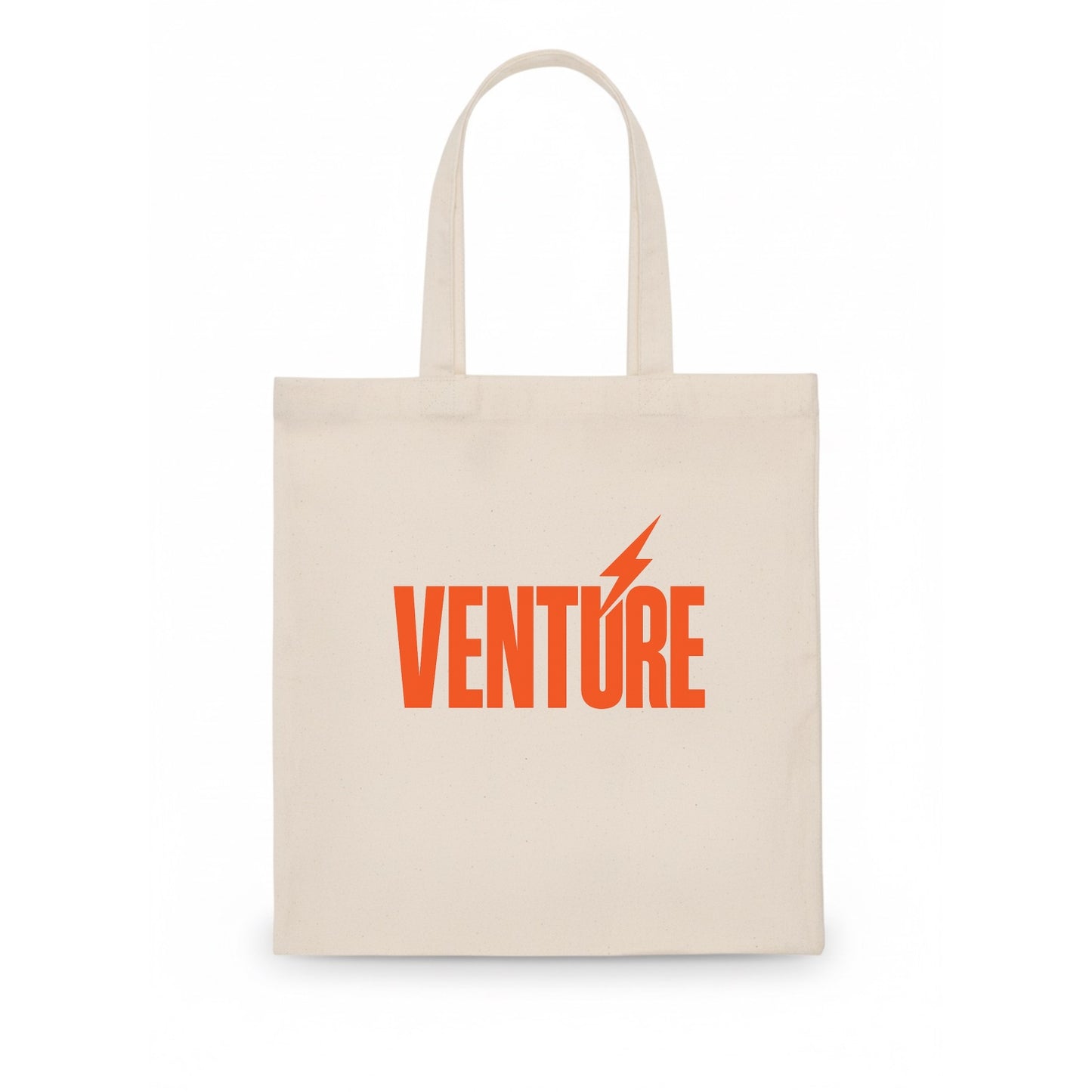 Bold typography design - "VENTURE" - taking risks, bold exploration - Tote Bag - white