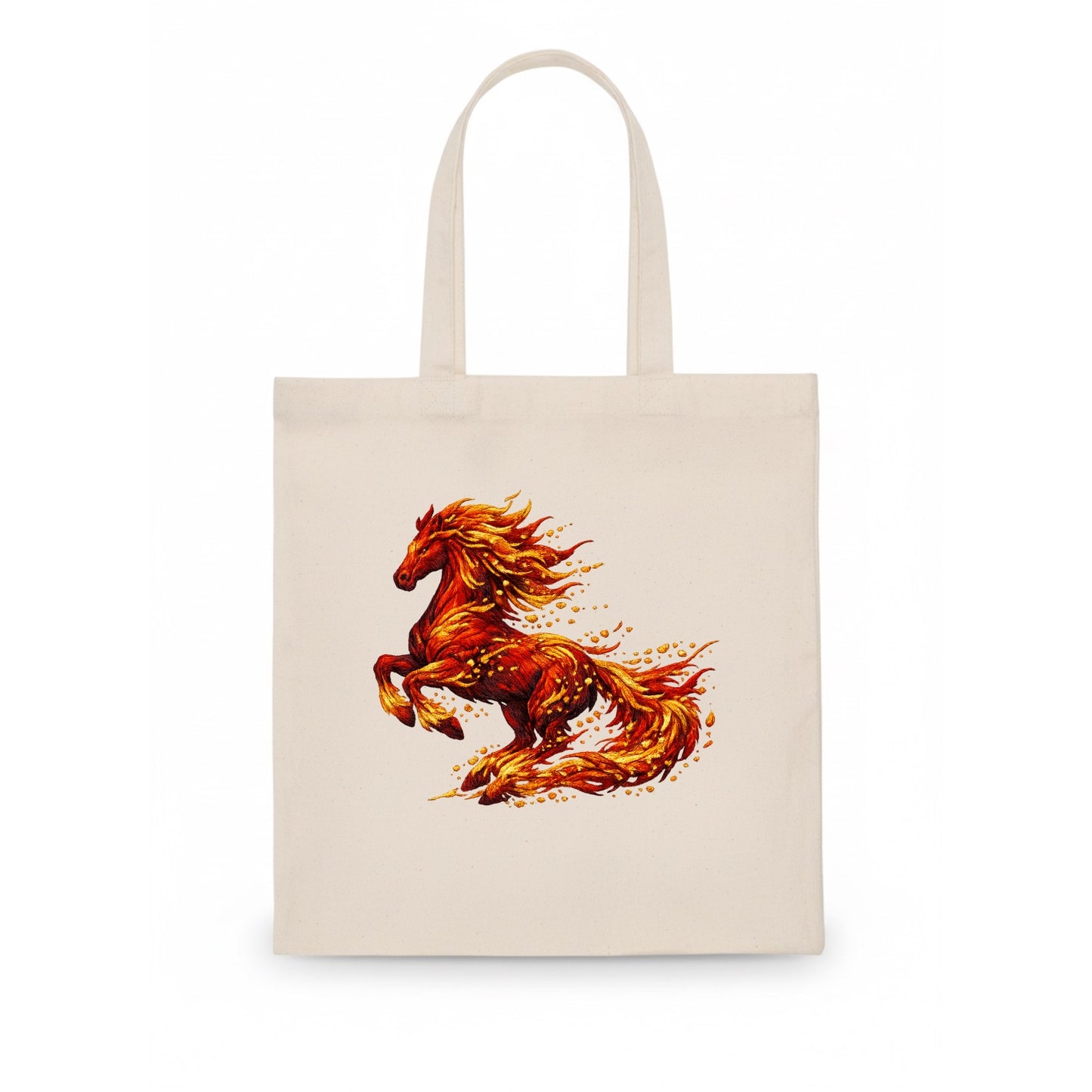 EMBER RISING | Sparks forming into horse shape | Particles of fire | Energy coalescing | - Tote Bag - white