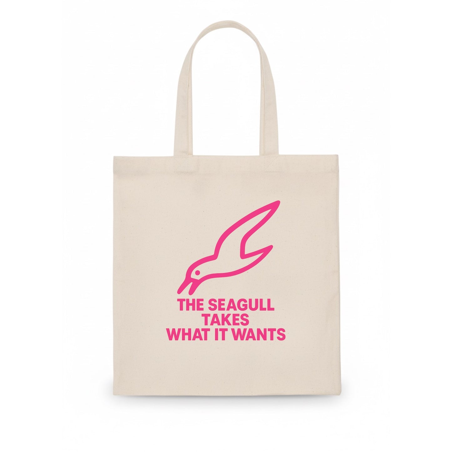 THE SEAGULL TAKES WHAT IT WANTS | Aggressive seagull diving down - Tote Bag - white