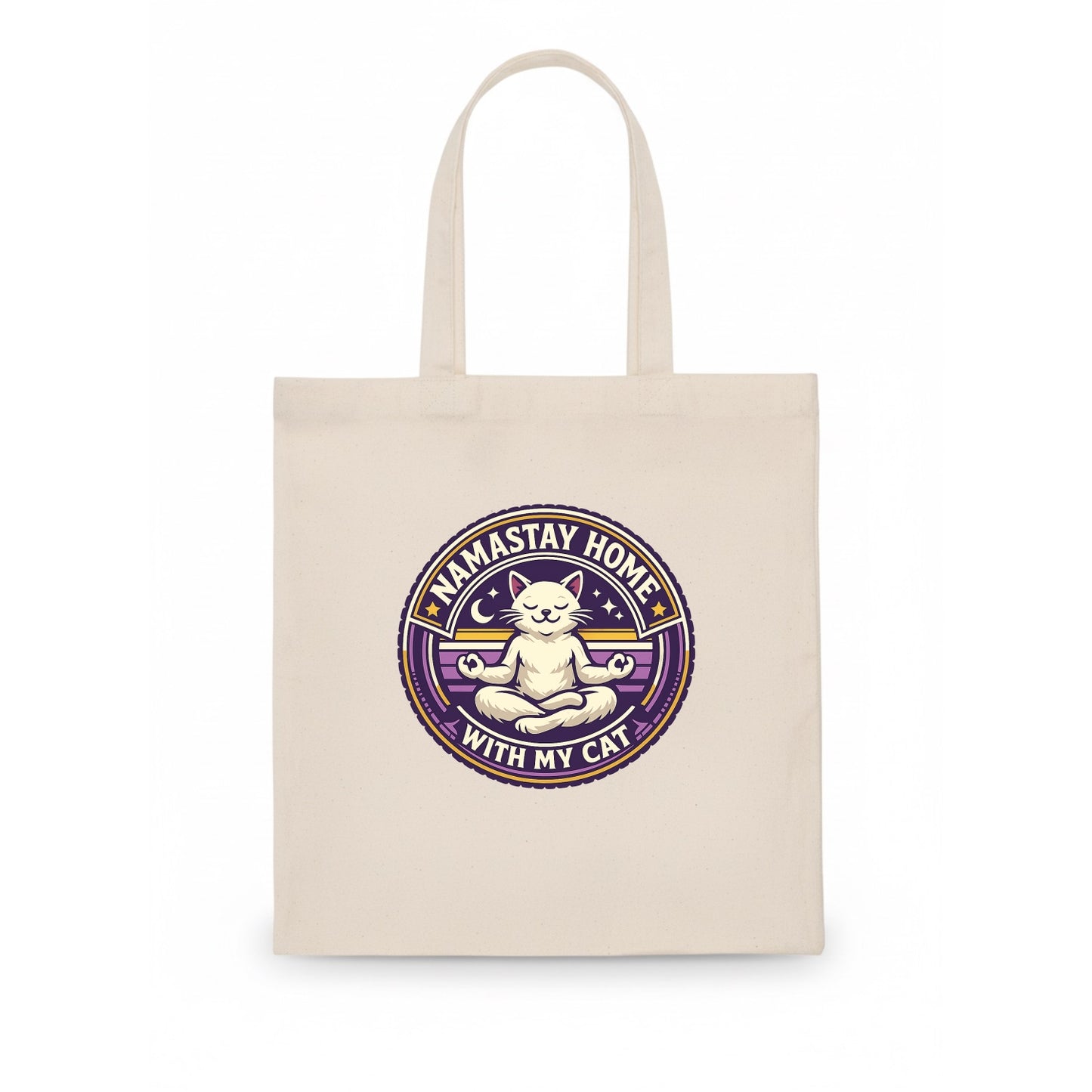 Zen Feline Retreat - Tote Bag - white