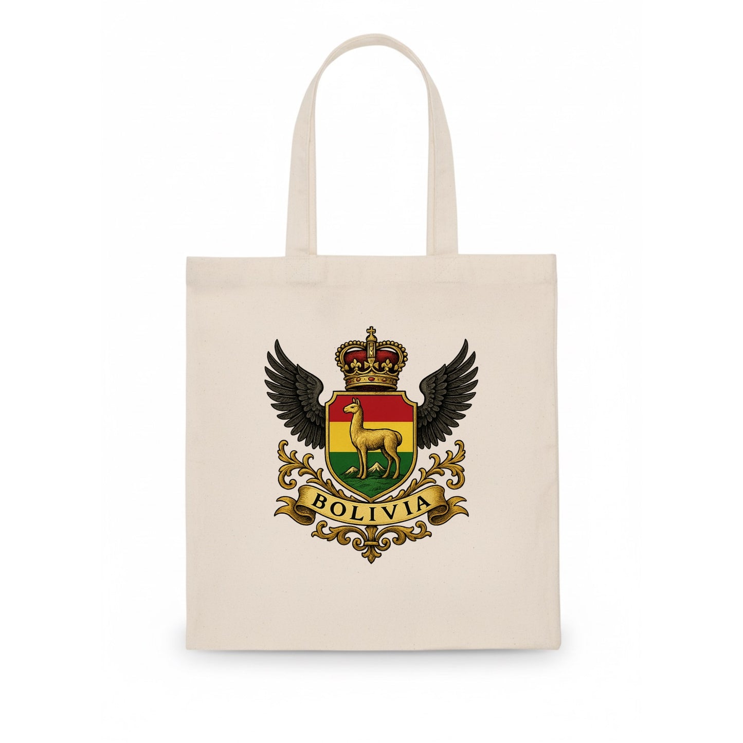 Bolivia Llama Emblem - Tote Bag - white