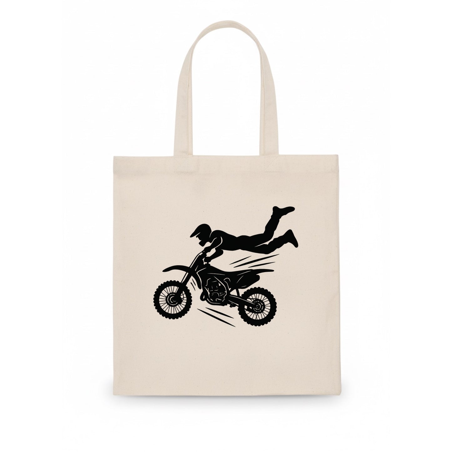 Motocross rider airborne trick - Tote Bag - white