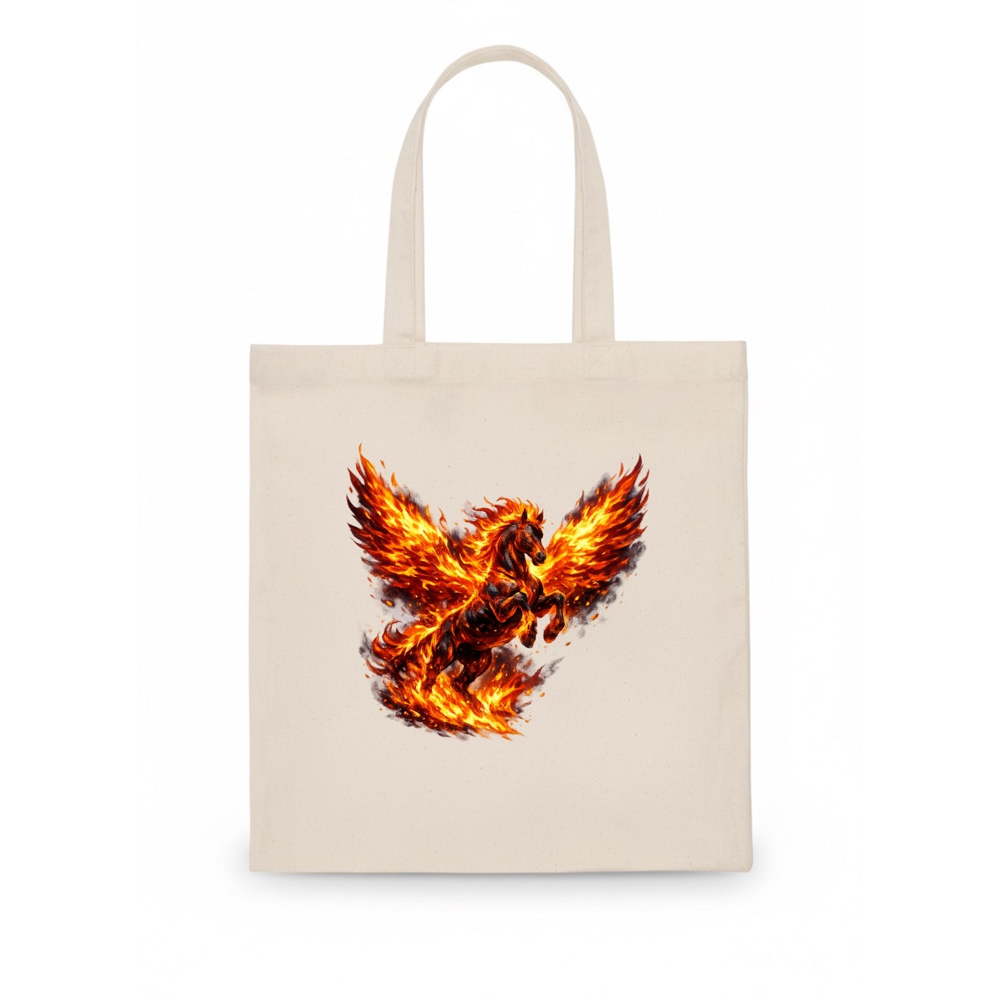 PHOENIX FIRE HORSE | Horse emerging from flames like phoenix | Rebirth transformation | - Tote Bag - white