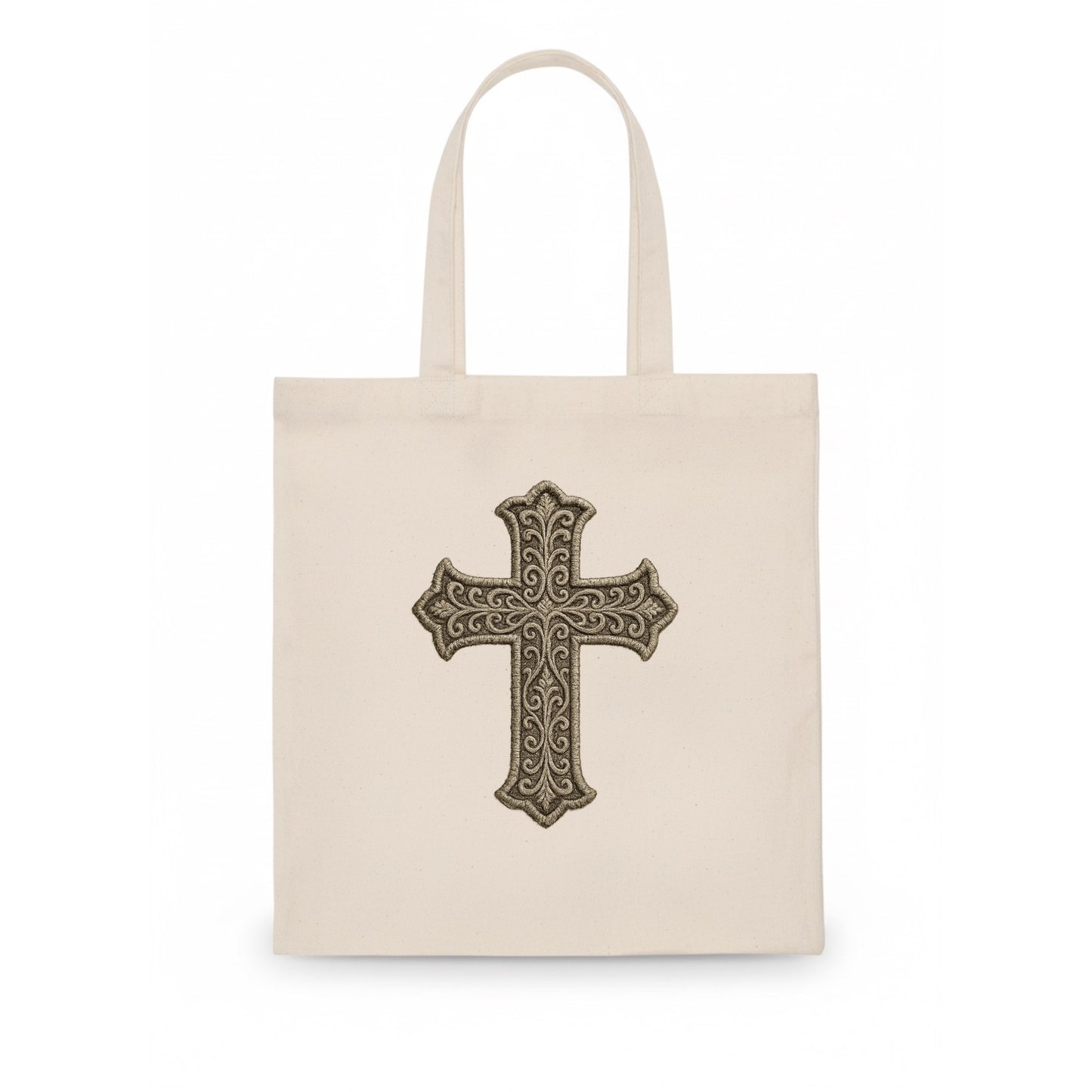 Filigree Cross - Tote Bag - white