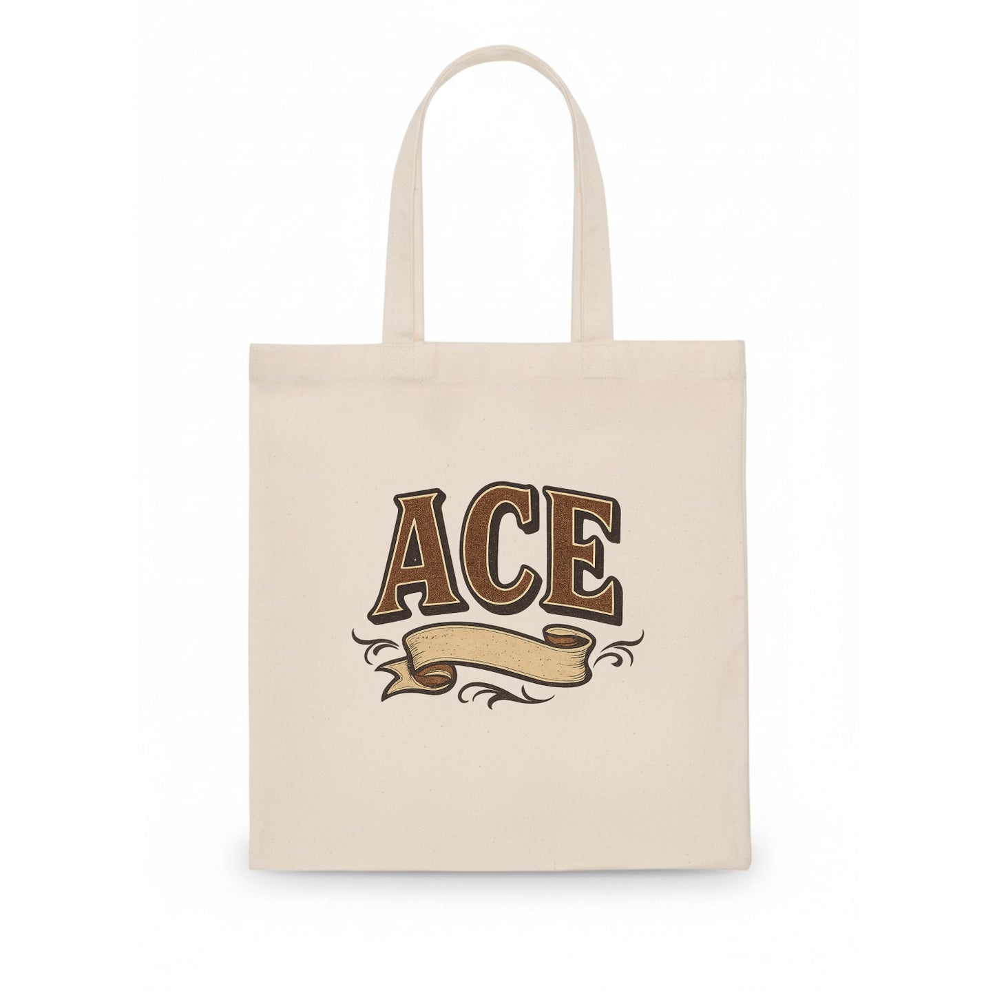Bold typography design - "ACE" - expert, the best at something - Tote Bag - white