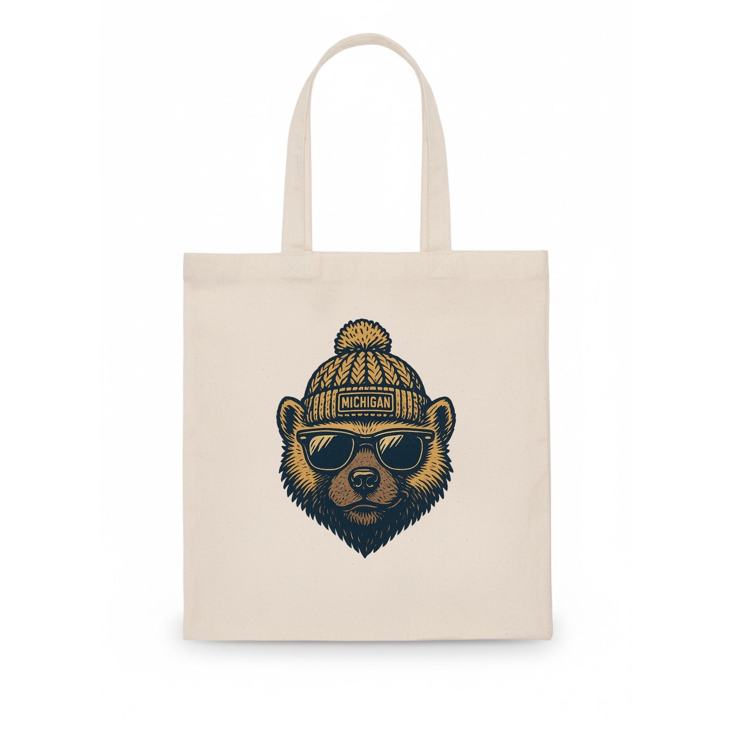 Ann Arbor Wolverine wearing Michigan bea - Tote Bag - white