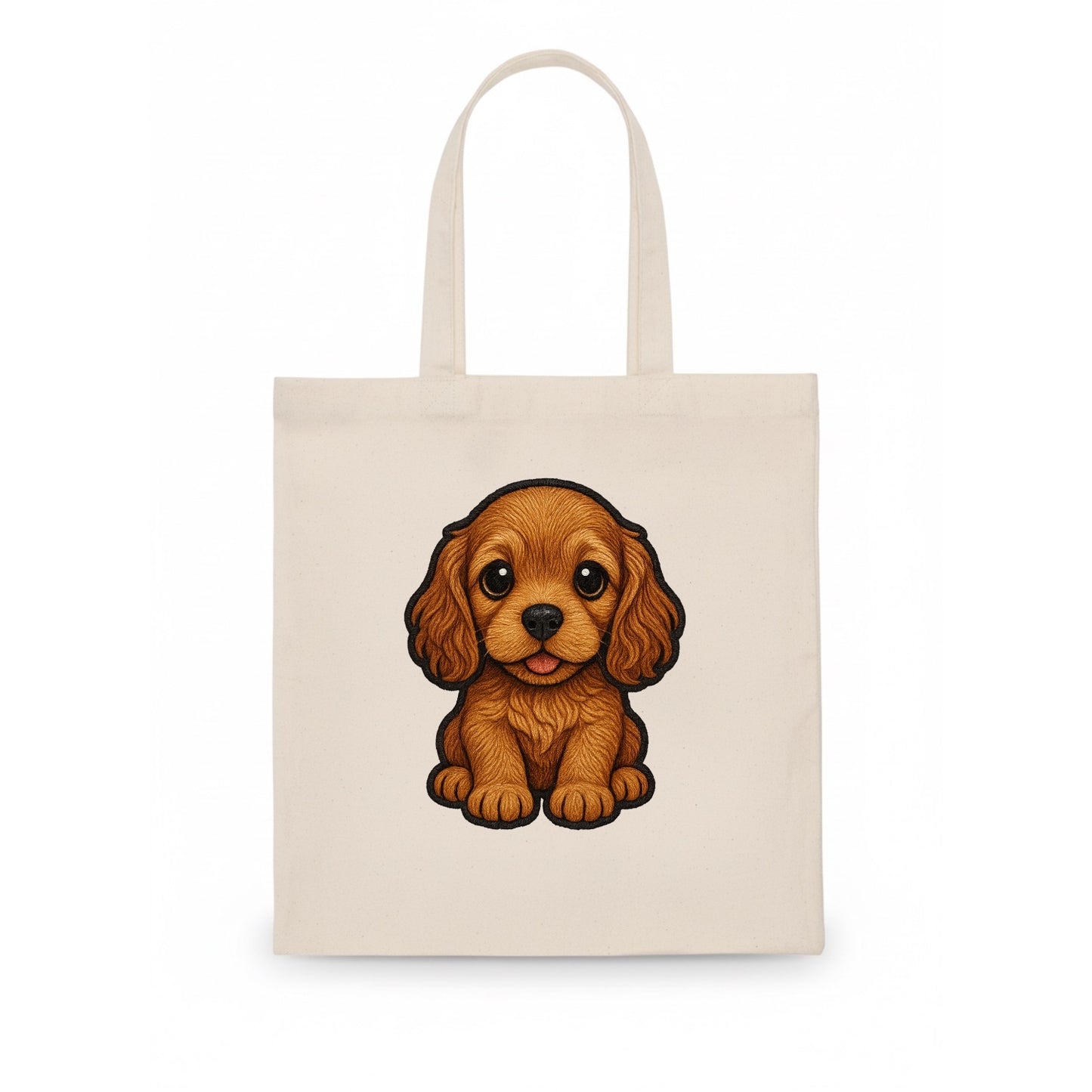 Baby Cocker Spaniel Puppy - long wavy ears, soulful eyes, silky coat, front-facing, - Tote Bag - white