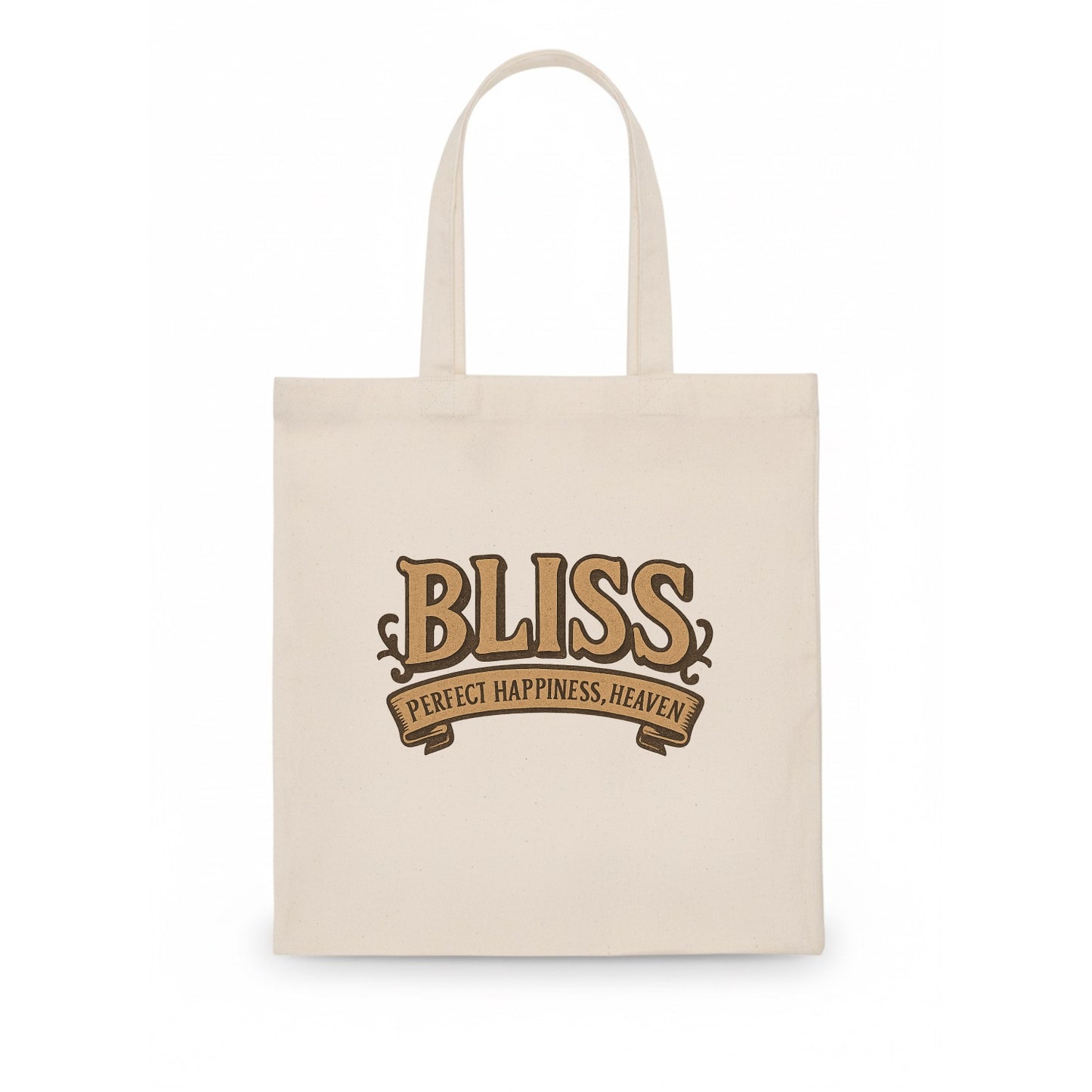 Bold typography design - "BLISS" - perfect happiness, heaven - Tote Bag - white