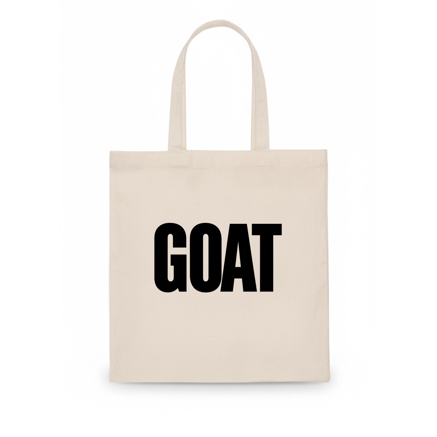 Bold typography design - "GOAT" - greatest of all time - Tote Bag - white