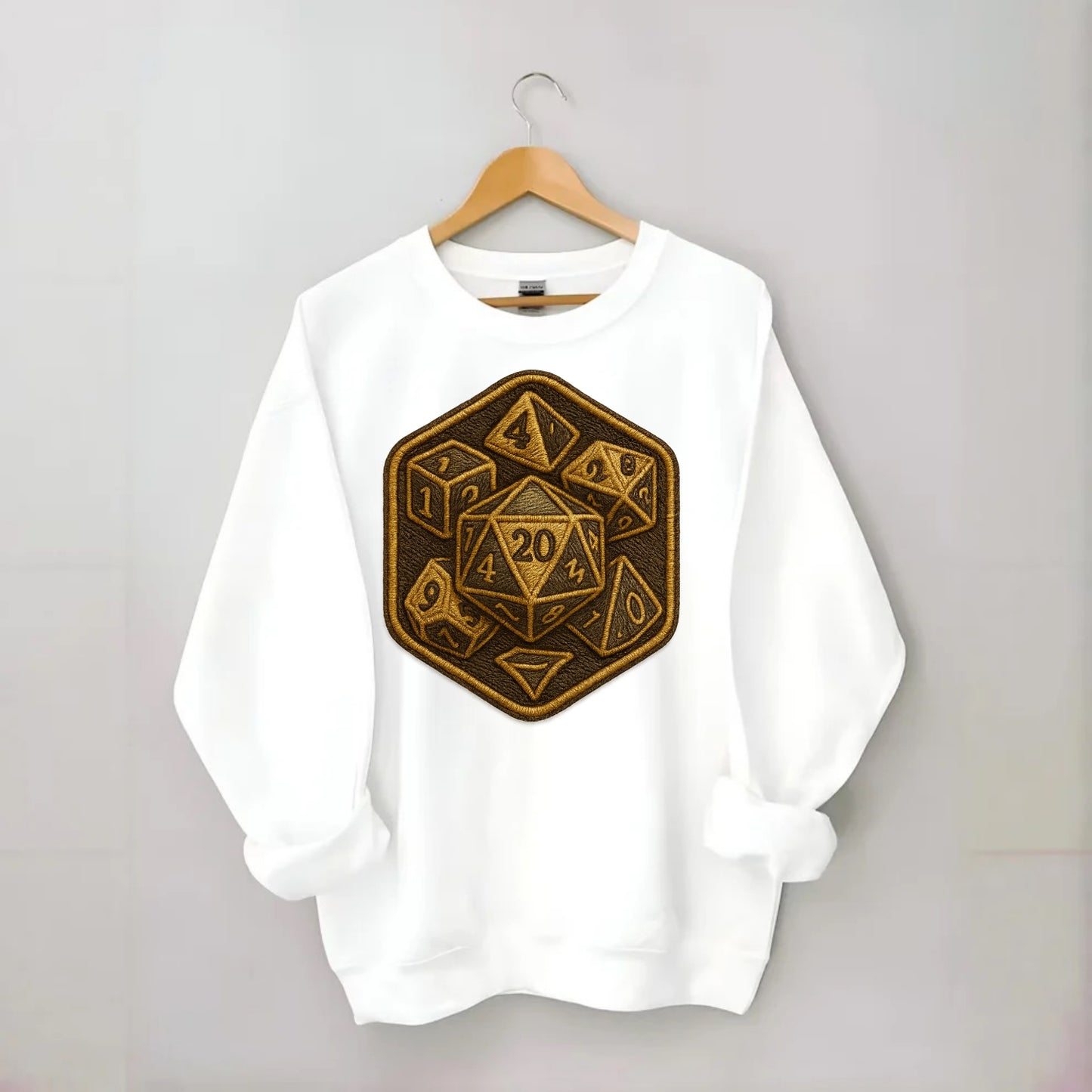 Dice set for tabletop gaming - RPG enthusiast - Crewneck Sweatshirt - white