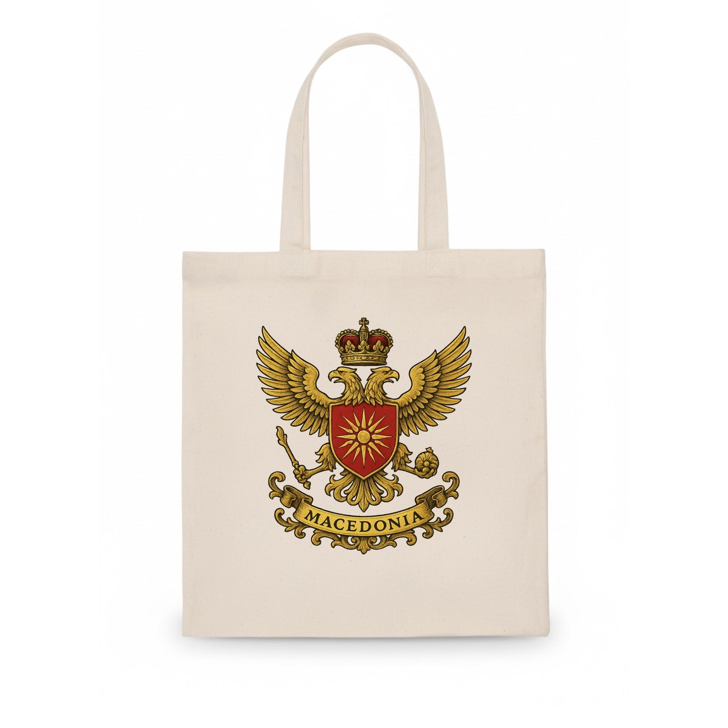 Macedonia Heritage Badge - Tote Bag - white