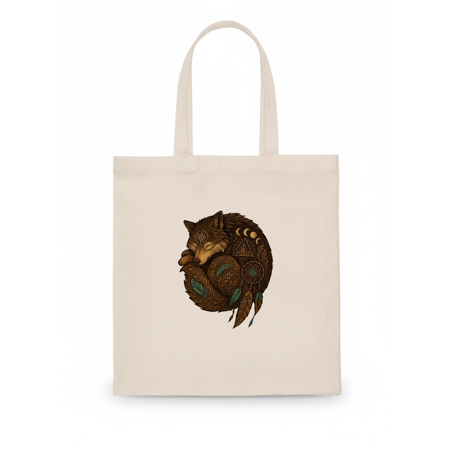 Sleeping Wolf Peace - Tote Bag - white